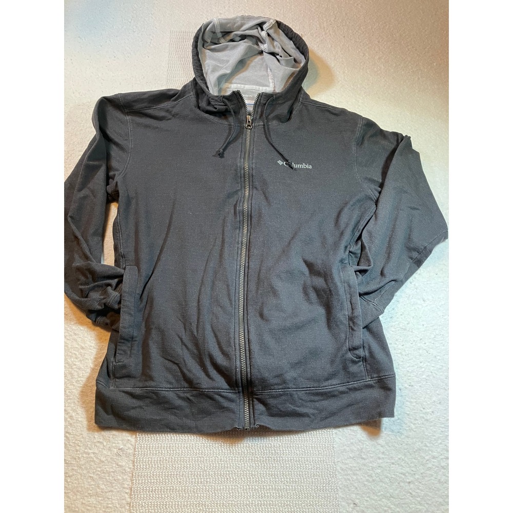 Columbia Mens Full Zip Lightweight Hoodie Gray Large Activewear Sweatshirt‎ L